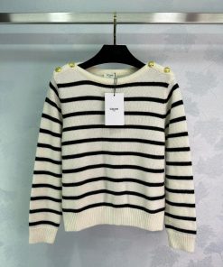 女性ファッション 秋冬新品 セリーヌ バーパーカー 長袖ニット 2409DSJ170-CE1401