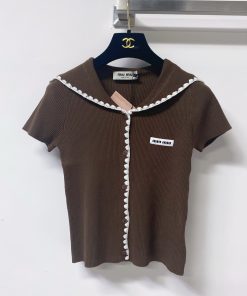 26SS夏服 ミュウミュウ 半袖Tシャツ トップス?2606BLJ190-MI1631