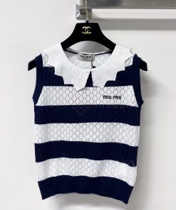 26SS夏服 ミュウミュウ チョッキ タンクトップ2606BLJ190-MI1655