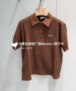 26SS夏服 ミュウミュウ 半袖Tシャツ トップス?2606BLJ300-MI1658