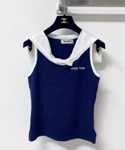 26SS夏服 ミュウミュウ チョッキ タンクトップ2606BLJ200-MI1663