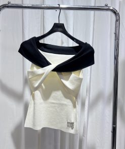 26SS夏服 ミュウミュウ チョッキ タンクトップ2606BLJ160-MI1761